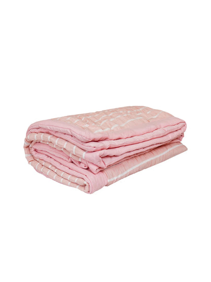 AC Comforter Striped Single with Fiber Filling (150x230 cm) Multiple Colors Available