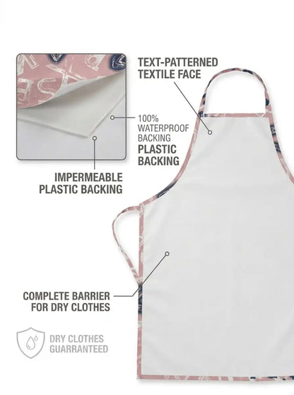 AtoZ Printed Kitchen Cooking Apron with Pocket & Waterproof Backing