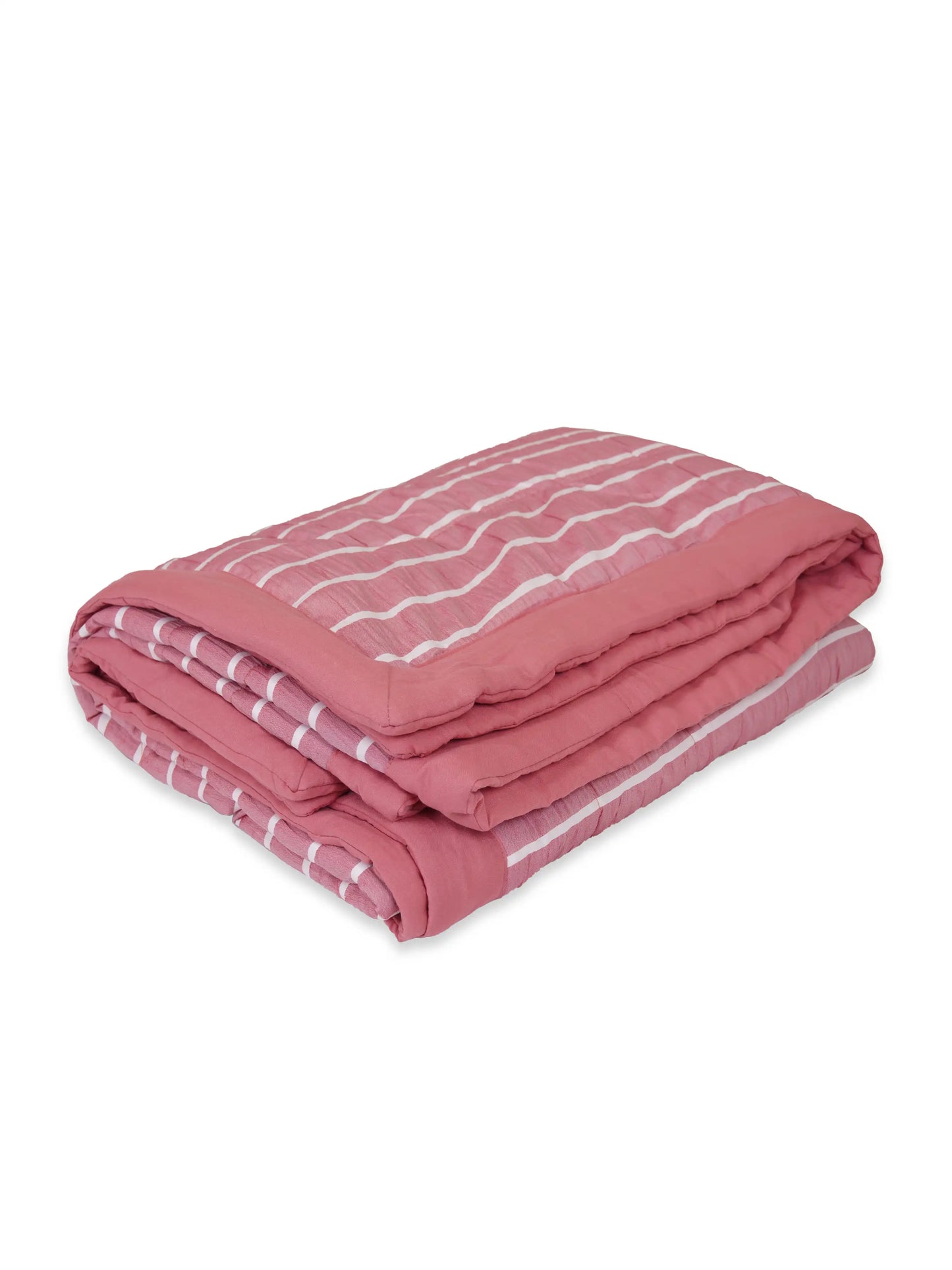 AC Comforter Striped Single with Fiber Filling (150x230 cm) Multiple Colors Available