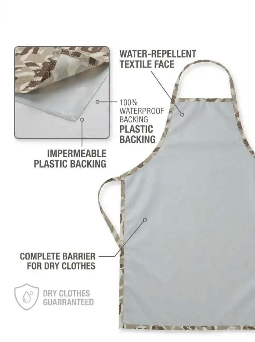 AtoZ Printed Kitchen Cooking Apron with Pocket & Waterproof Backing