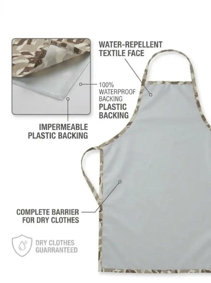 AtoZ Printed Kitchen Cooking Apron with Pocket & Waterproof Backing