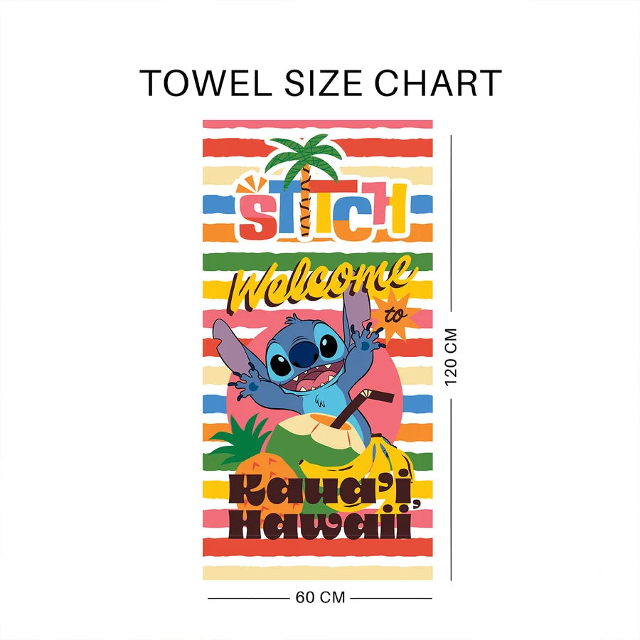 Sassoon Disney Stitch 100% Cotton Printed Kids Bath Towel (60 cm x 120 cm)