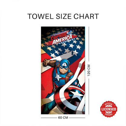 Sassoon Marvel Captain America 100% Cotton Printed Kids Bath Towel (60 cm x 120 cm)