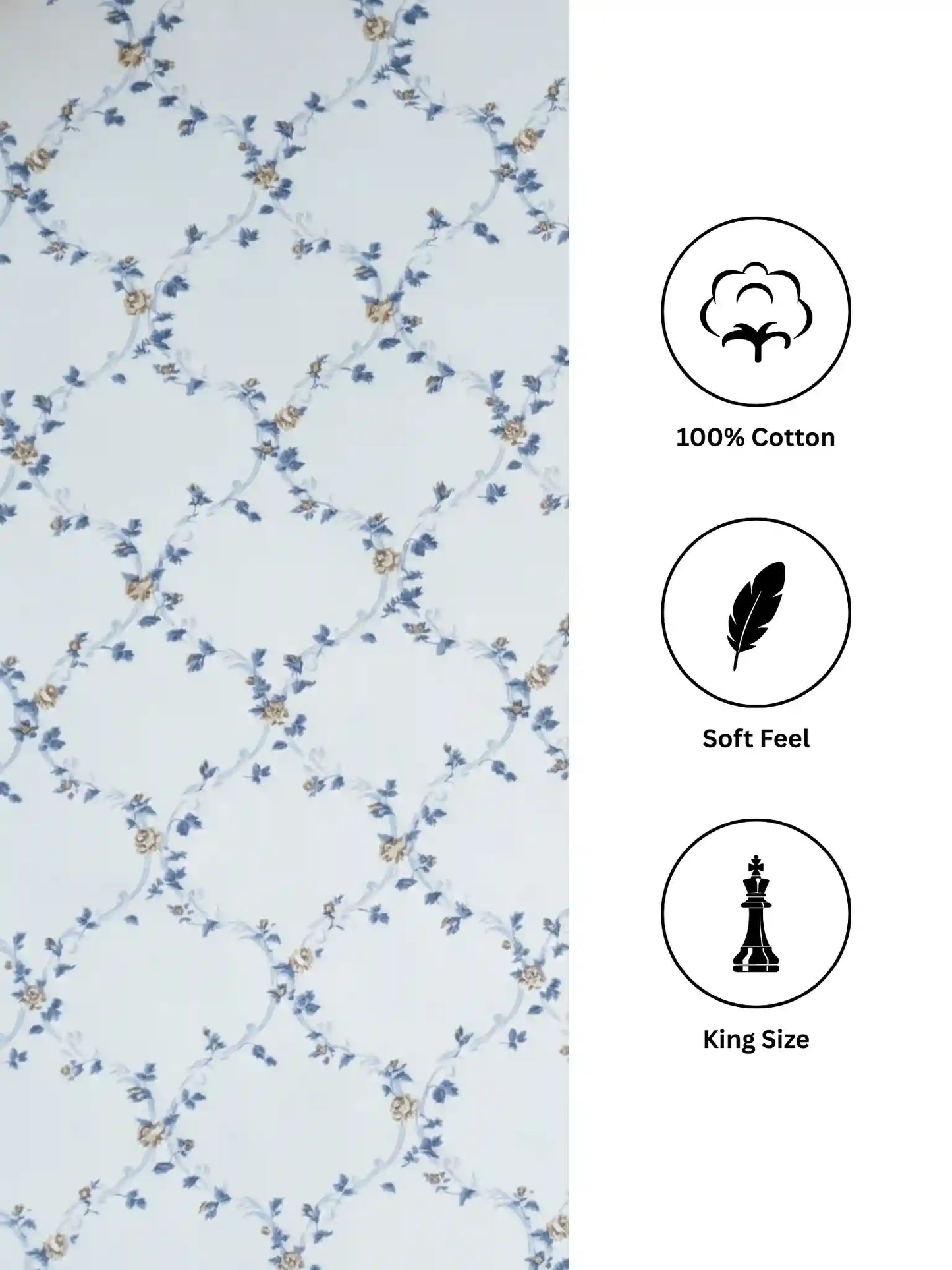 Atoz Home Decor Selfie King 100% Cotton King Size Bedsheet Set (210 TC)