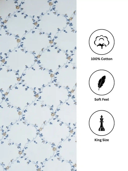 Atoz Home Decor Selfie King 100% Cotton King Size Bedsheet Set (210 TC)