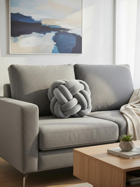 Sphere Knotted Cushion Ball – Soft Decorative Round Pillow for Sofa & Bed
