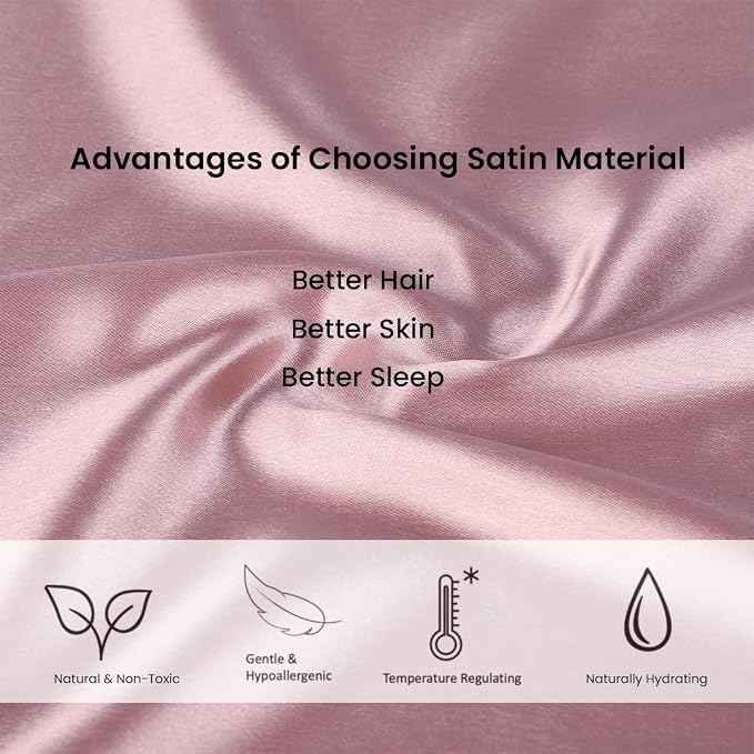 Mush Silk Satin Pillow Cover Set of 2 for Hair & Skin Care