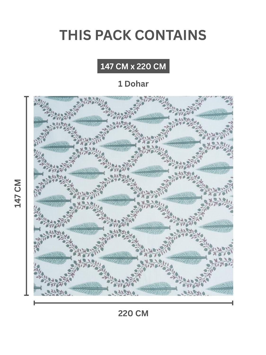 AtoZ Home Decor Royal Motif Reversible Cotton Single Dohar (147 x 220 CM)