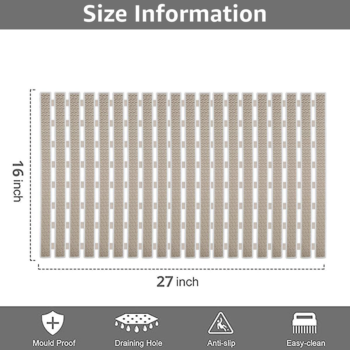 Non Slip Shower Mat to use in Shower and Bath Tub | Size -27x16 inches
