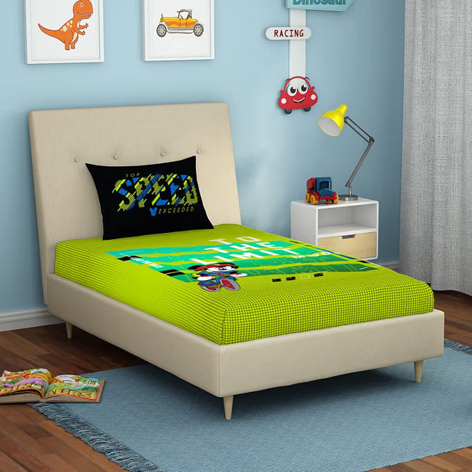Spaces Kids Disney Mickey Mouse Single Bedsheet | 180 TC