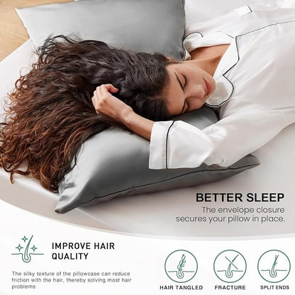 Mush Silk Satin Pillow Cover Set of 2 for Hair & Skin Care