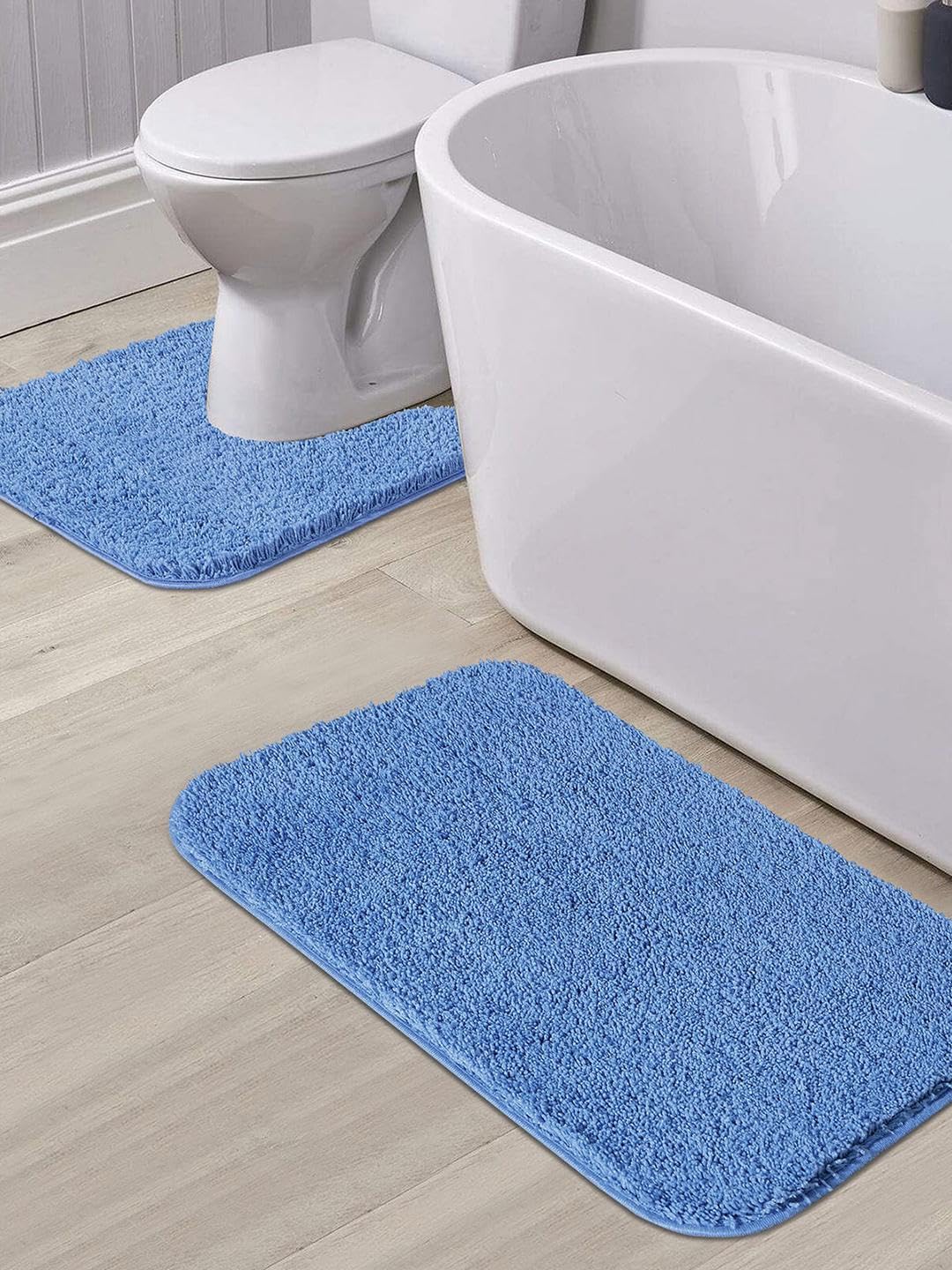 Super Absorbent Anti-Skid Soft Bath Mat & Contour Set | Set Of 2