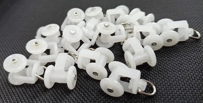 White Curtain Channel Runners/Sliders for M Track – 24 Pcs, Easy Glide