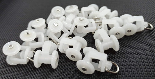 White Curtain Channel Runners/Sliders for M Track – 24 Pcs, Easy Glide
