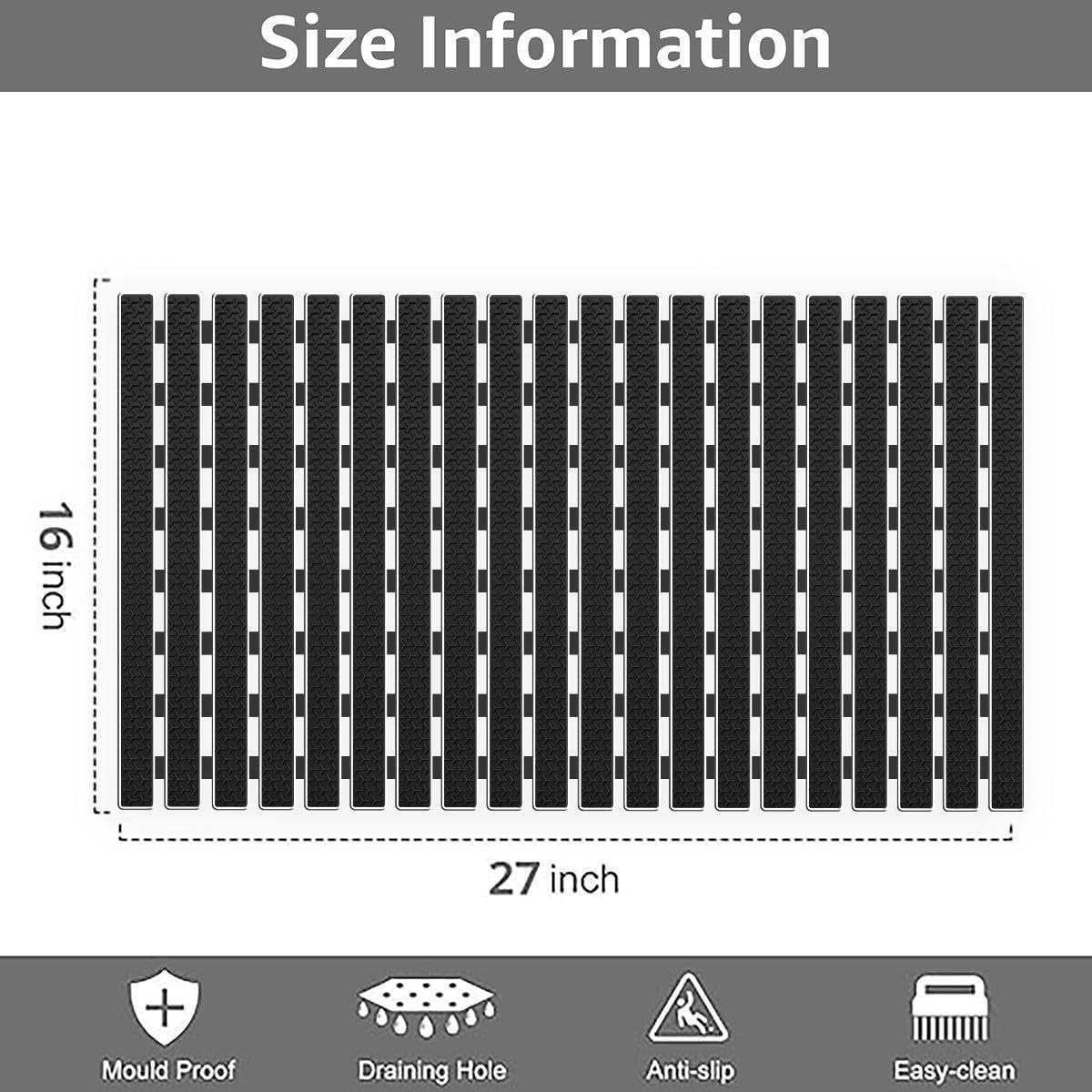 Non Slip Shower Mat to use in Shower and Bath Tub | Size -27x16 inches