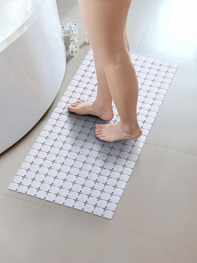 Premium Non-Slip PVC Shower Mat with Drainage (85x35 cm)
