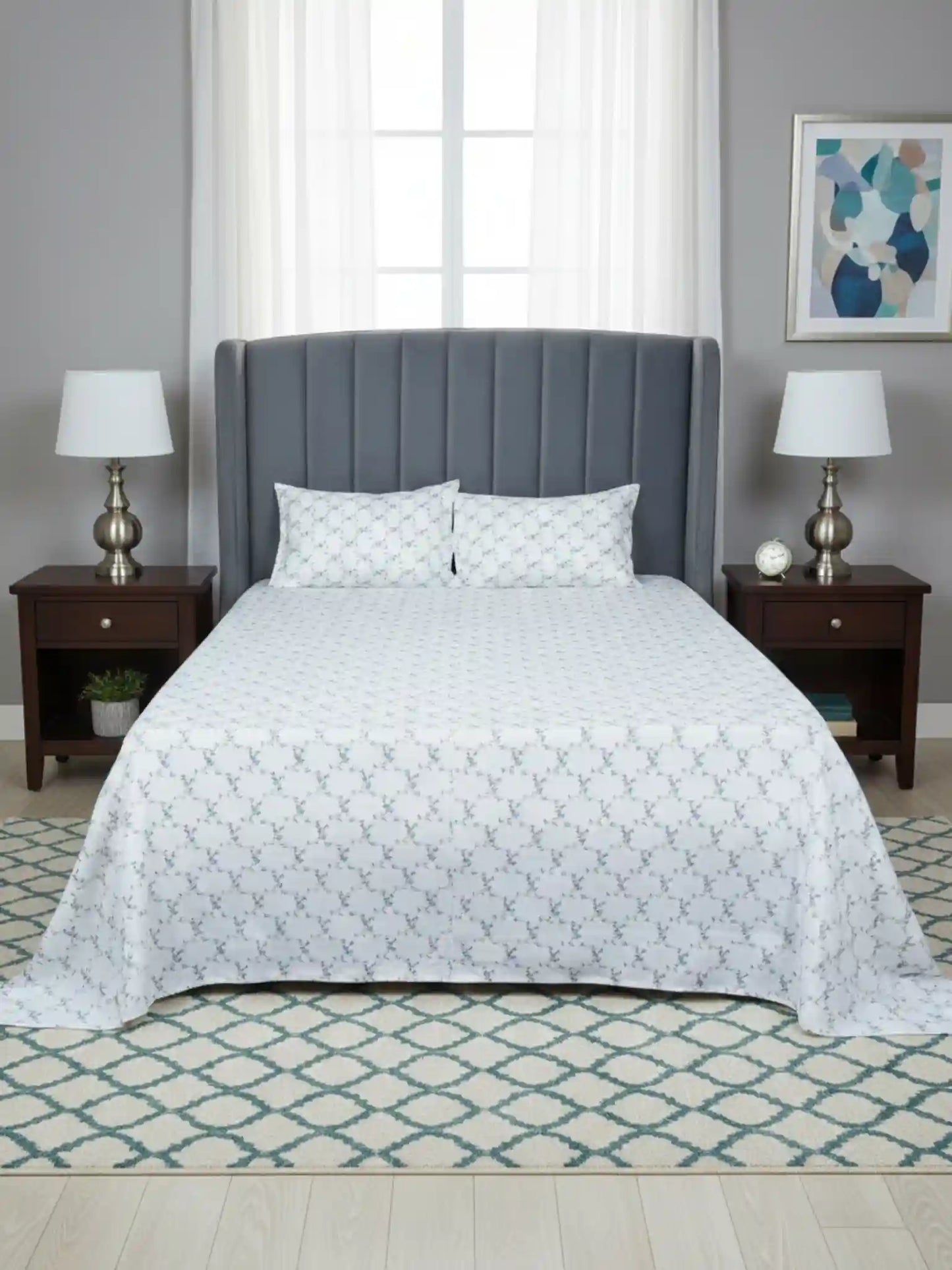 AtoZ Home Decor Selfie King 100% Cotton King Size Bedsheet Set | 210 TC