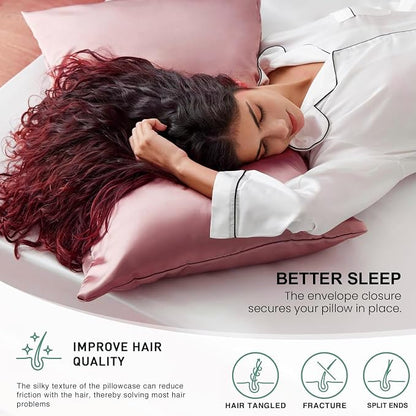 Mush Silk Satin Pillow Cover Set of 2 for Hair & Skin Care