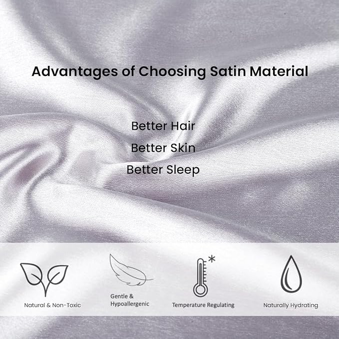 Mush Silk Satin Pillow Cover Set of 2 for Hair & Skin Care