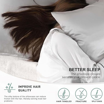 Mush Silk Satin Pillow Cover Set of 2 for Hair & Skin Care