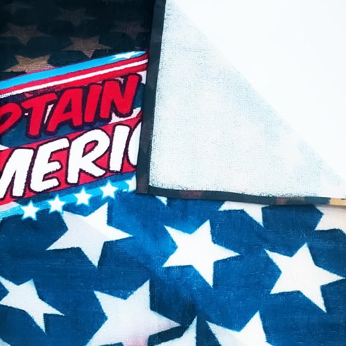 Sassoon Marvel Captain America 100% Cotton Printed Kids Bath Towel (60 cm x 120 cm)