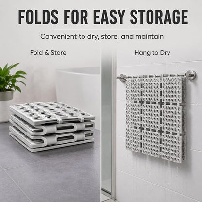 Atoz Home Decor Foldable Anti-Slip Rubber Shower Mat (40 x 66 cm)