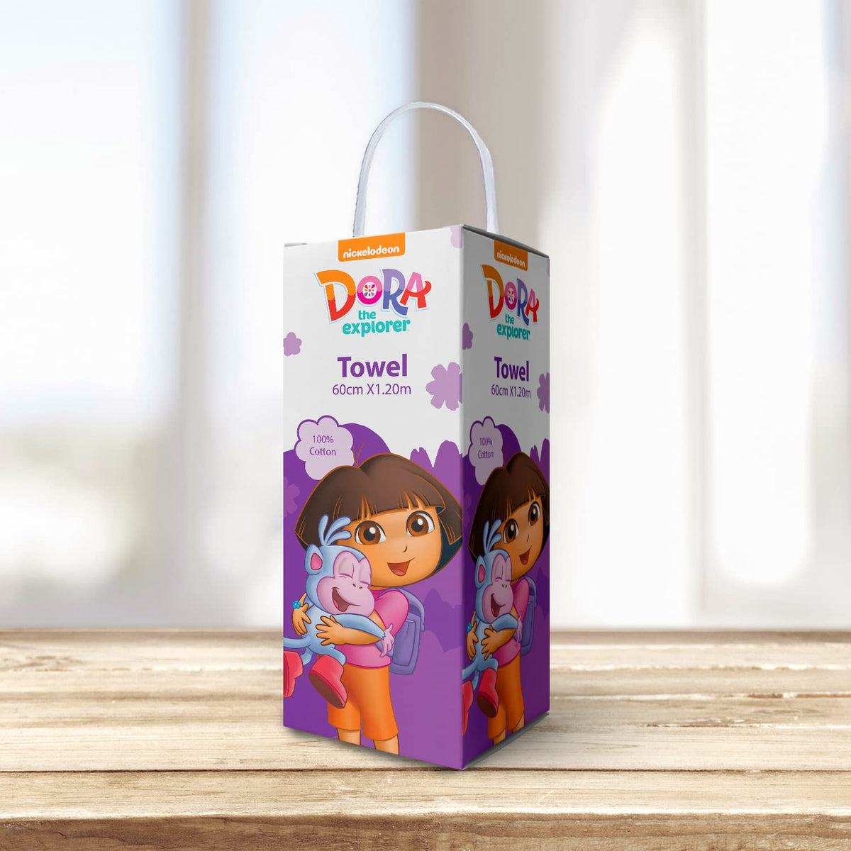 Sassoon Nickelodeon Dora the Explorer 100% Cotton Printed Kids Bath Towel (60 cm x 120 cm)