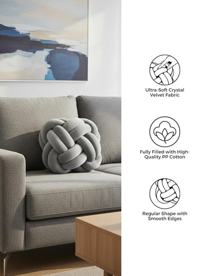 Sphere Knotted Cushion Ball – Soft Decorative Round Pillow for Sofa & Bed
