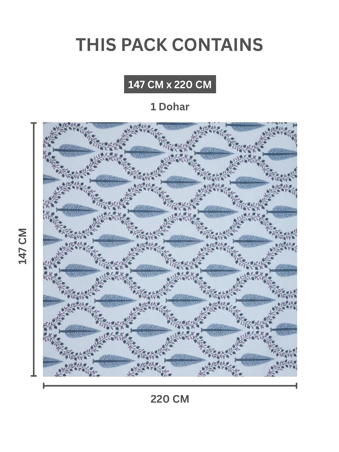 AtoZ Home Decor Royal Motif Reversible Cotton Single Dohar (147 x 220 CM)