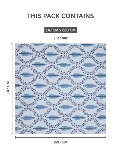 AtoZ Home Decor Royal Motif Reversible Cotton Single Dohar (147 x 220 CM)