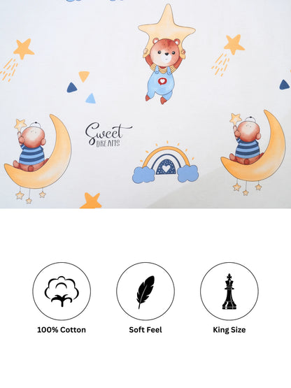 Teddy Sweet Dreams 100% Cotton Kids King Bedsheet Set