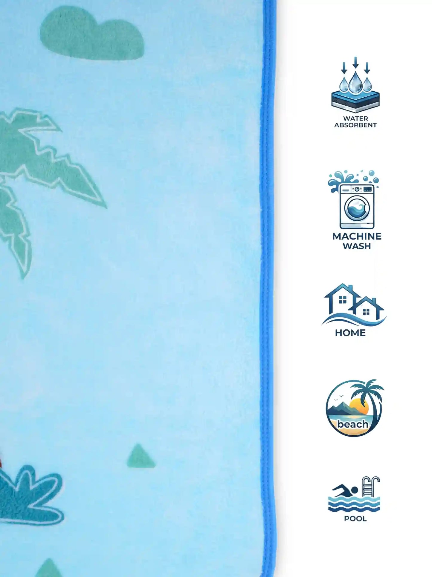 AtoZ Trendy Cartoon Kids Bath Towel | Soft & Absorbent (147 x 58 CM).