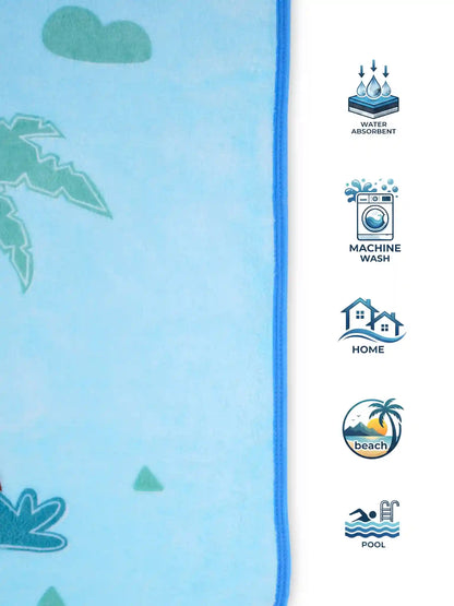 AtoZ Trendy Cartoon Kids Bath Towel | Soft & Absorbent (147 x 58 CM).
