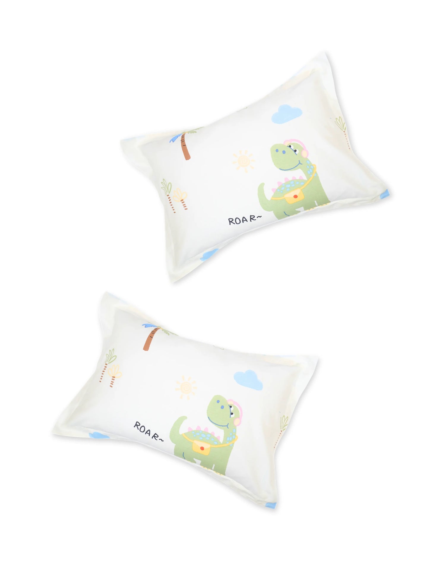 Blue Dinosaur Adventure 100% Cotton Kids Bedsheet Set