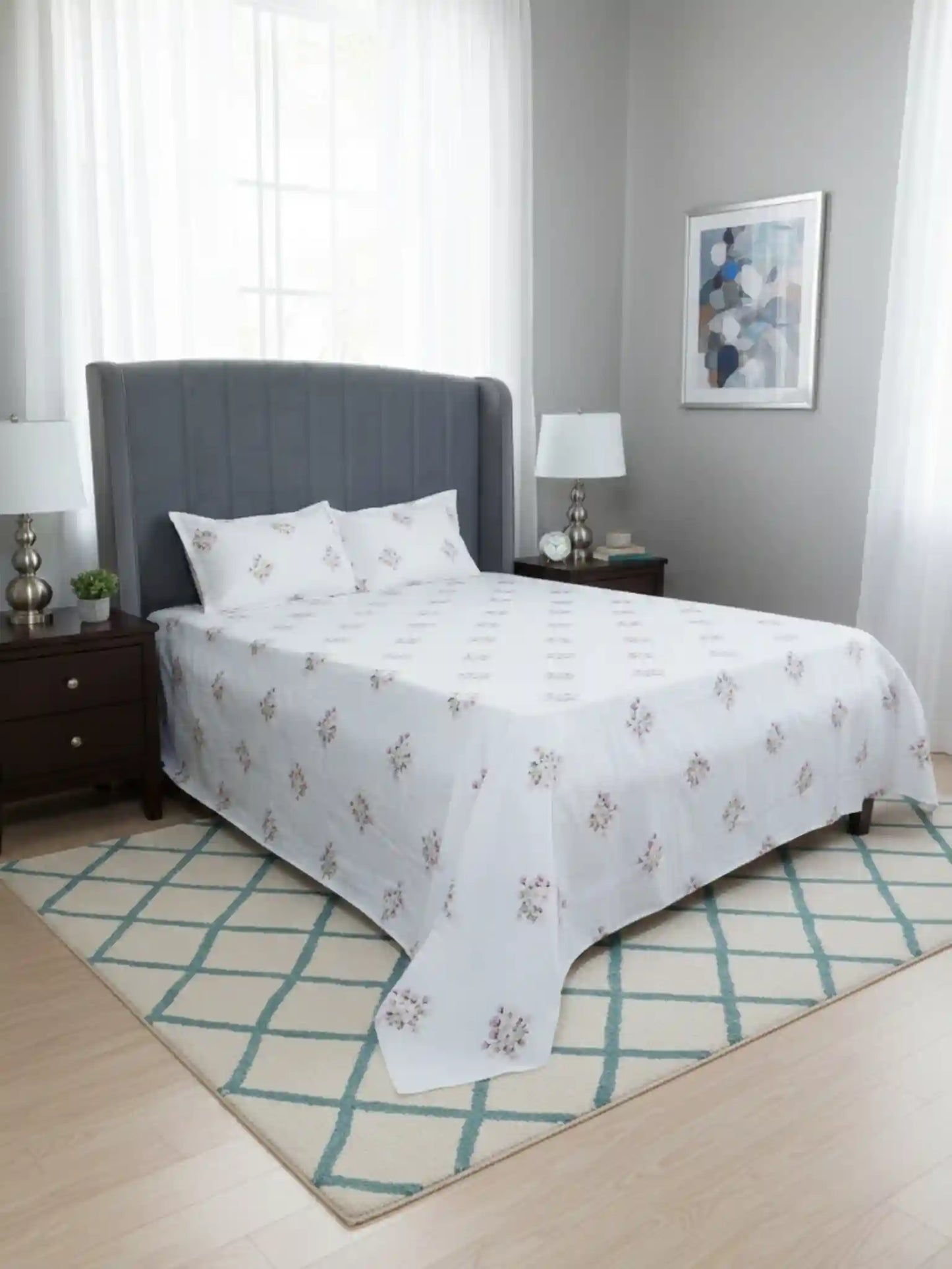 Atoz Home Decor Selfie King 100% Cotton King Size Bedsheet Set (210 TC)