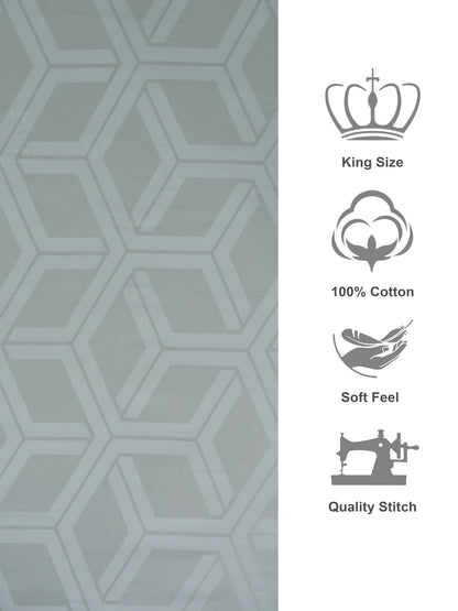 Soft Feel, Modern Geometric King Bed Sheet Set – 100% Cotton (300 TC)