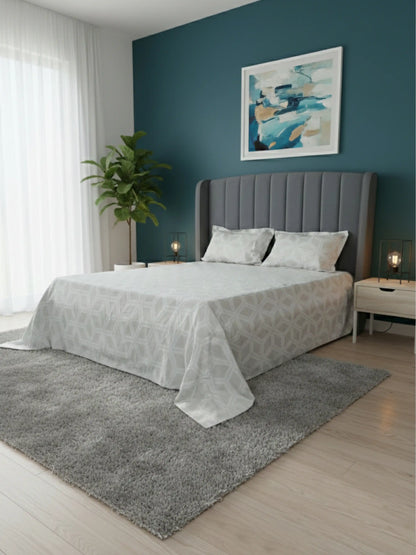 Soft Feel, Modern Geometric King Bed Sheet Set – 100% Cotton (300 TC)