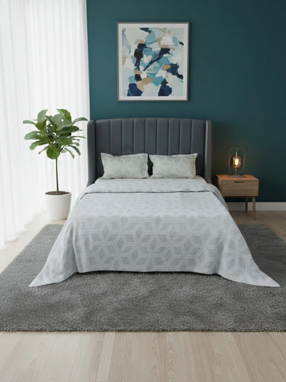Soft Feel, Modern Geometric King Bed Sheet Set – 100% Cotton (300 TC)