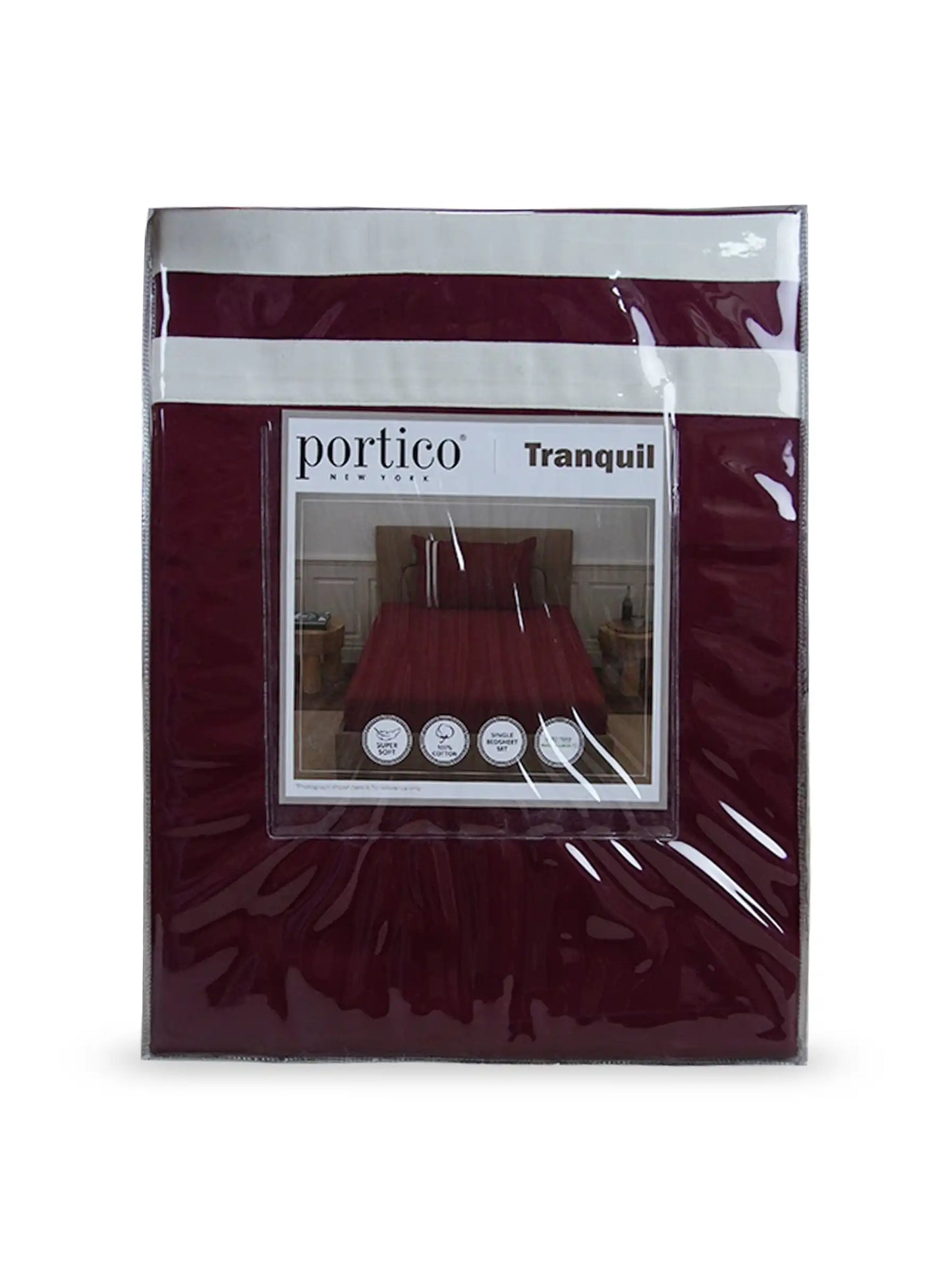 Atoz Home Decor 250 TC Tranquil Cotton Bedsheet Set with Striped Trim