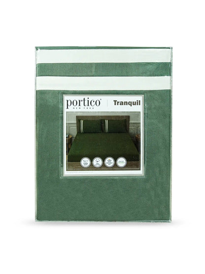 Atoz Home Decor 250 TC Tranquil Cotton Bedsheet Set with Striped Trim