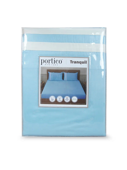 Atoz Home Decor 250 TC Tranquil Cotton Bedsheet Set with Striped Trim