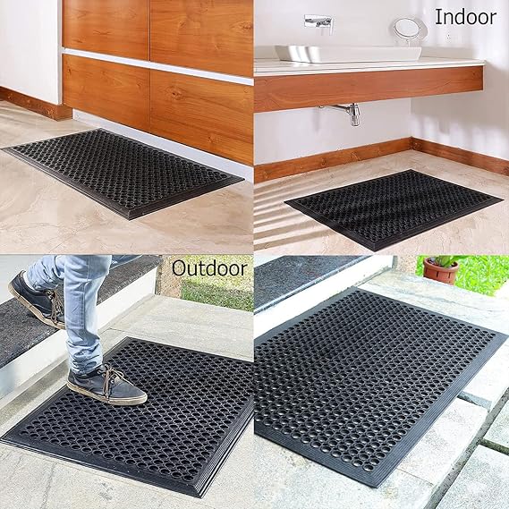 AtoZ Home Decor Hollow-Ring Rubber Drainage Mat (45x75 cm)