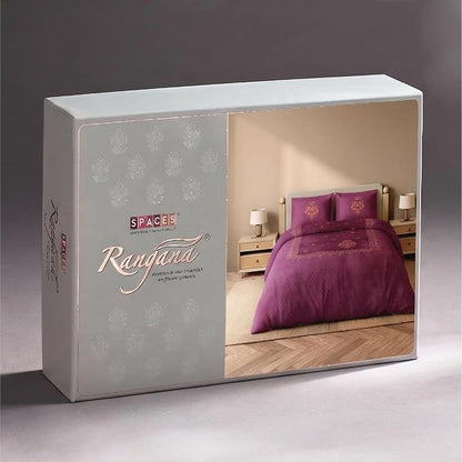 AtoZ Home Decor King Size Bedsheet Set Magenta Floral Print (274x274 cm)