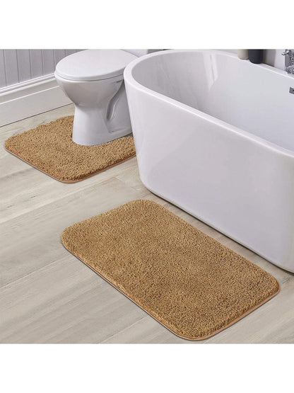Super Absorbent Anti-Skid Soft Bath Mat & Contour Set | Set Of 2