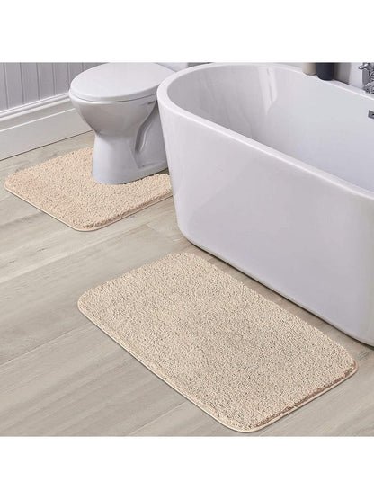 Super Absorbent Anti-Skid Soft Bath Mat & Contour Set | Set Of 2