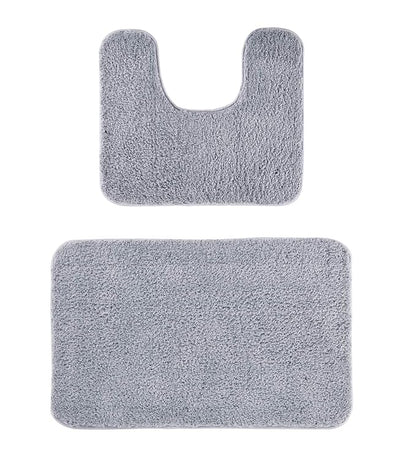 Super Absorbent Anti-Skid Soft Bath Mat & Contour Set | Set Of 2