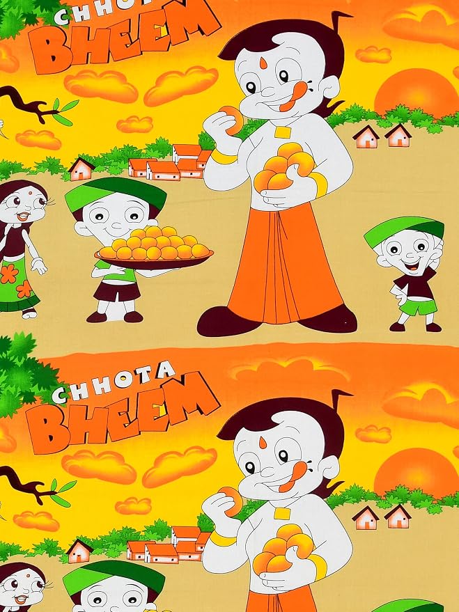 SUCCESS Kiddoz Collection Chhota Bheem Cartoon Print 1+1 Bedsheet Set