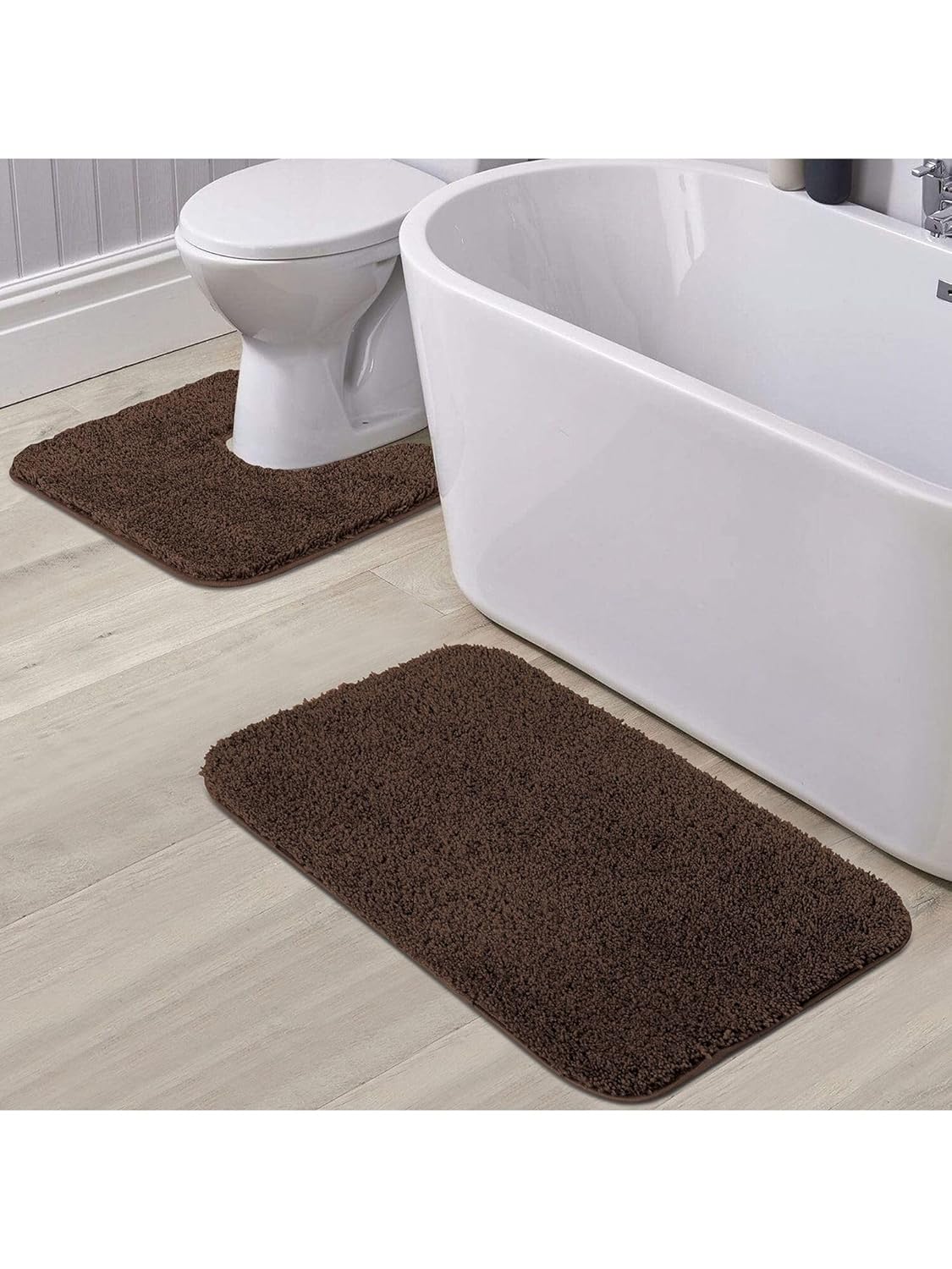 Super Absorbent Anti-Skid Soft Bath Mat & Contour Set | Set Of 2