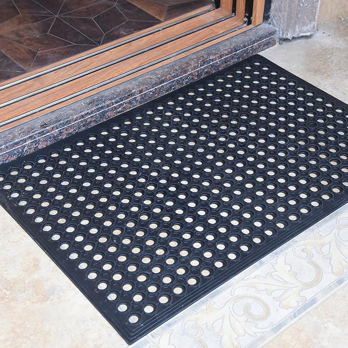 AtoZ Home Decor Hollow-Ring Rubber Drainage Mat (45x75 cm)