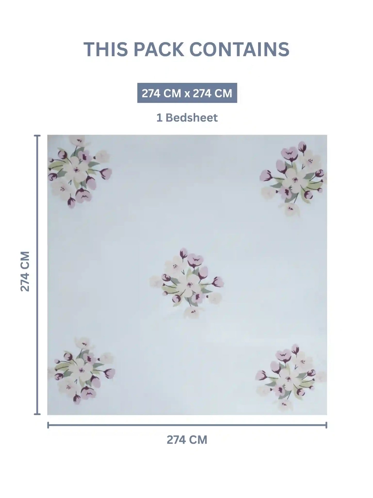 Atoz Home Decor Selfie King 100% Cotton King Size Bedsheet Set (210 TC)